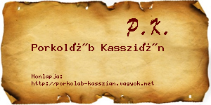 Porkoláb Kasszián névjegykártya